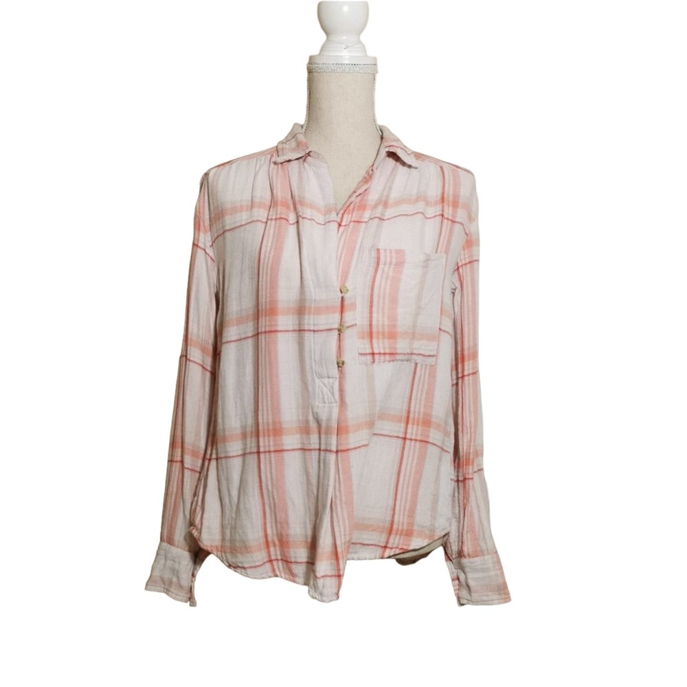 Free People All About The Feels Plaid Top,